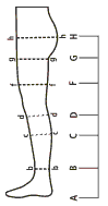 Таблица размеров компрессионных чулок и колготок Тонус Эласт